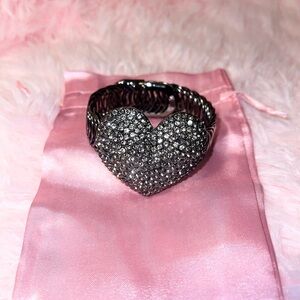 Black heart cuff bracelets